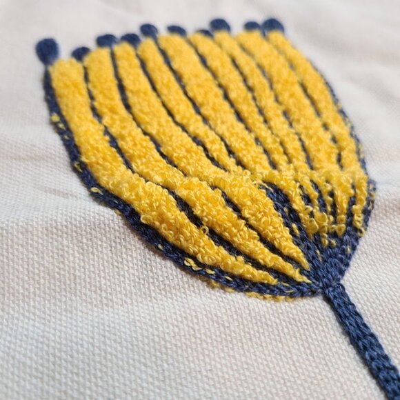 Floral Pillow Cover Embroidered Decorative Boho Decor Bohemian Accent Decoration - Picture 7 of 14